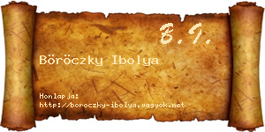 Böröczky Ibolya névjegykártya