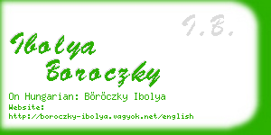 ibolya boroczky business card